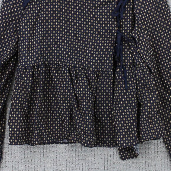Mo:vint By Anthropologie Blouse Top Womens Long Sleeve Geometrical Pattern M NWT - Picture 4 of 9